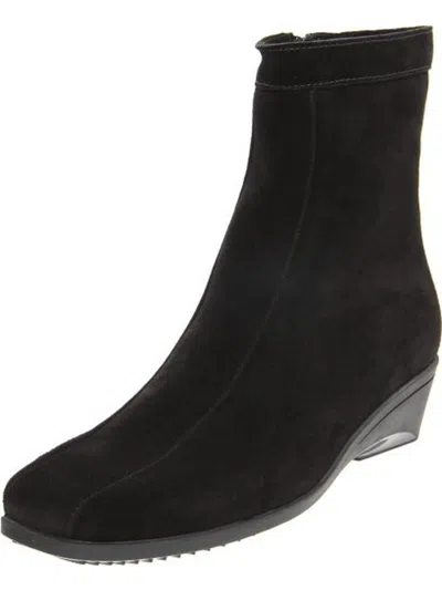 Shop La Canadienne Elizabeth Womens Suede Waterproof Ankle Boots In Black