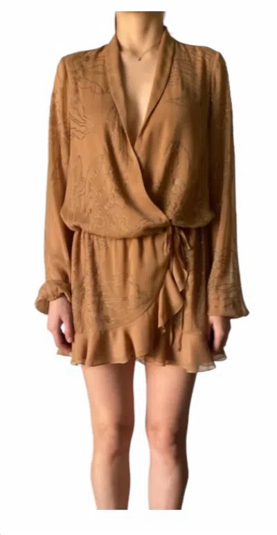 Shop Rococo Sand Chiffon Short Dress In Nude In Brown
