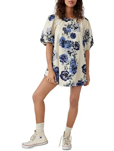 Shop Free People Womens Mini Floral Print Tunic Dress In Multi