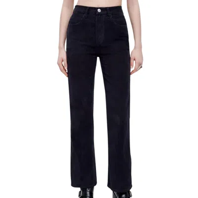 Re/done 70s Loose Flared Corduroy Trouser In Black In Black