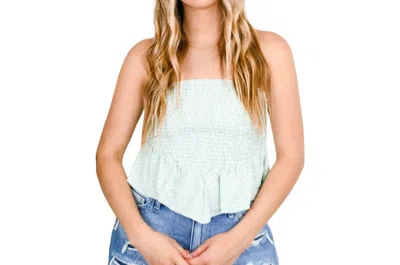 Shop Endless Blu. Smock Tube Top In Mint Green