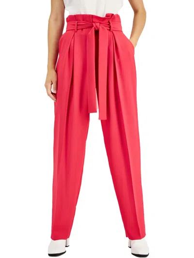 Shop Hugo Boss Womens Paperbag Waist Polyester Dress Pants In Pink