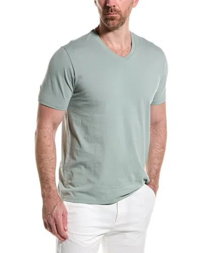 Shop Vince V-neck T-shirt In Green