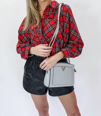 Shop Eesome Motivated With Plans Plaid Top Shirt In Red