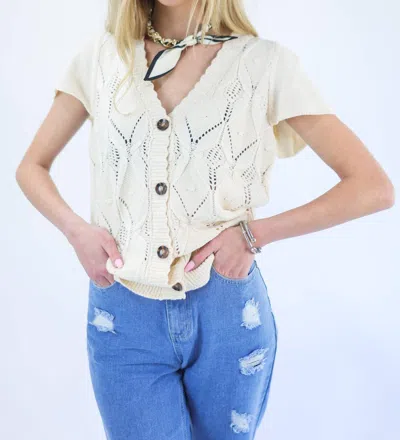 Shop Andree By Unit Seaside Memories Knit Top In Ivory In Multi
