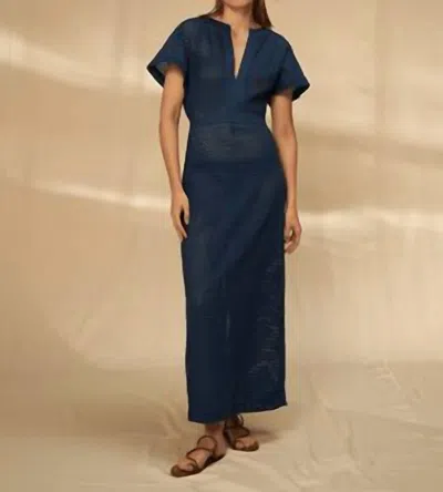 Shop Pinkfilosofy Demeter Kimono Sleeves Maxi Dress In Cobalt Blue
