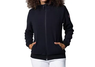 Shop Rossignol Cs Hooded High Neck Zip Sweater In Black