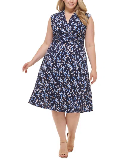 Shop Jessica Howard Plus Womens Jersey Fit & Flare Dress In Multi