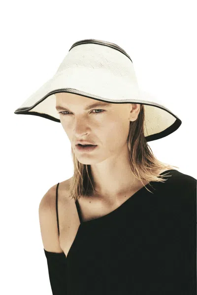 Shop Janessa Leone Odette Packable Straw Hat In Bleach In Multi