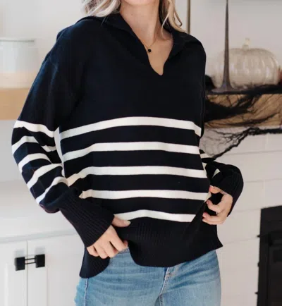 Shop Jodifl From Here On Out Striped Sweater In Black