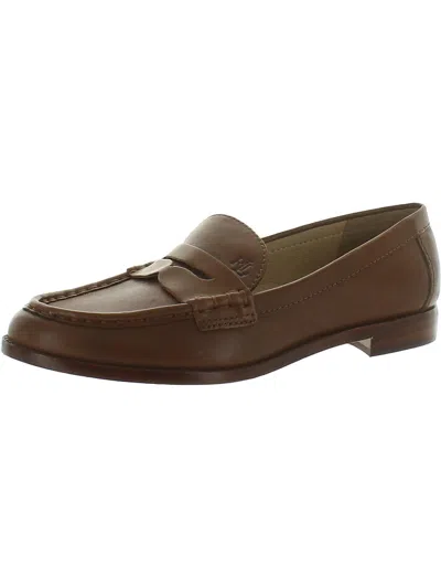 Ralph Lauren Womens Leather Slip-on Loafers In Multi