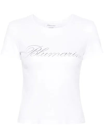 Shop Blumarine Logo T-shirt Clothing In White