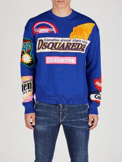 Shop Dsquared2 Pullover Clothing In Blue
