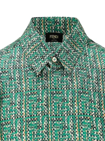 Shop Fendi Shirts In Mint