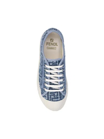 Shop Fendi Sneakers In Navy Blue