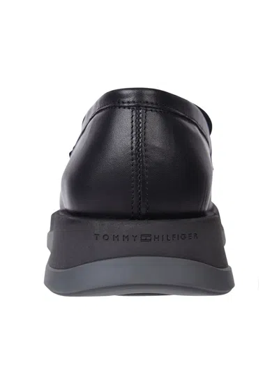 Shop Tommy Hilfiger Light Hilfiger Leather Shoes In Black