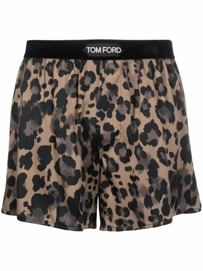 Shop Tom Ford Leopard-print Boxer Shorts