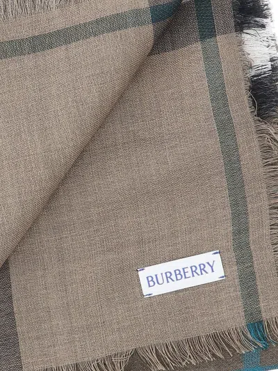 Shop Burberry Scarfs In Green