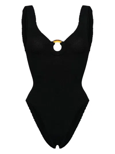 Shop Hunza G Celine One-piece Swimsuit In Black