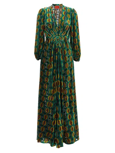 Shop La Doublej 'camerino' Long Dress In Multicolor