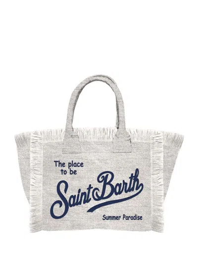 Shop Saint Barth Mini Vanity Linen Bag In Linen 1061
