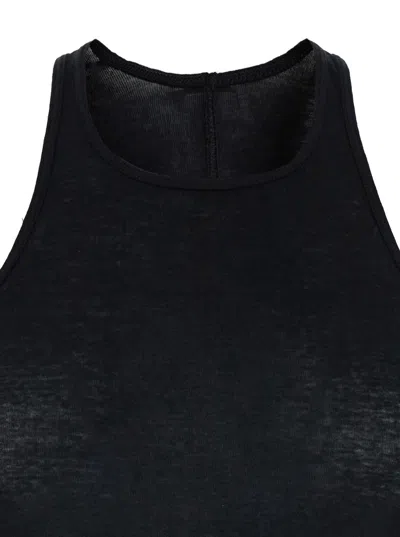 Shop Rick Owens Black Sleeveless Tank Top In Cotton Woman