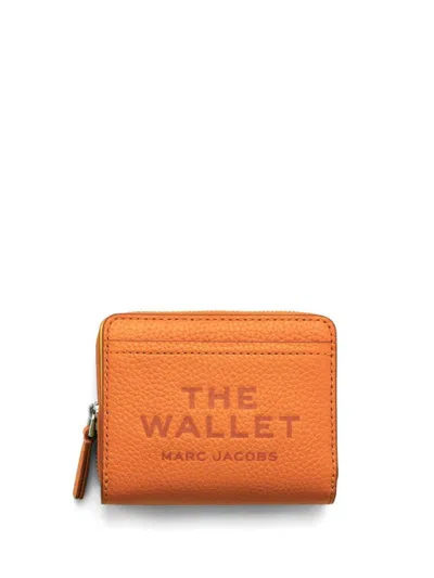 Shop Marc Jacobs The Leather Mini Compact Wallet In Tangerine