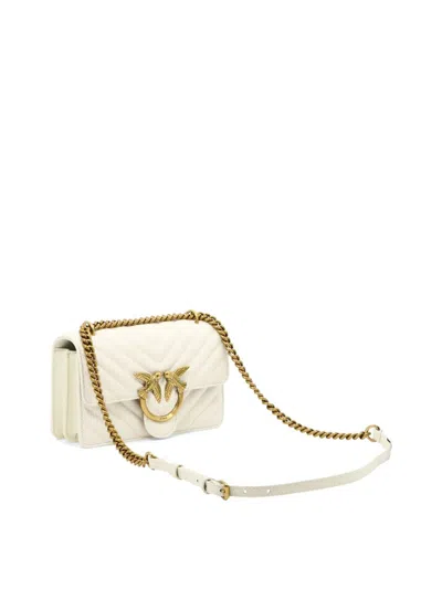 Shop Pinko "love Icon Mini" Crossbody Bag In White