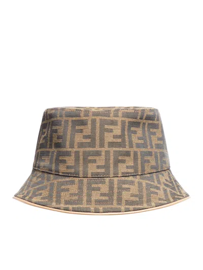 Shop Fendi Hat Bucket  Jacquard In Brown