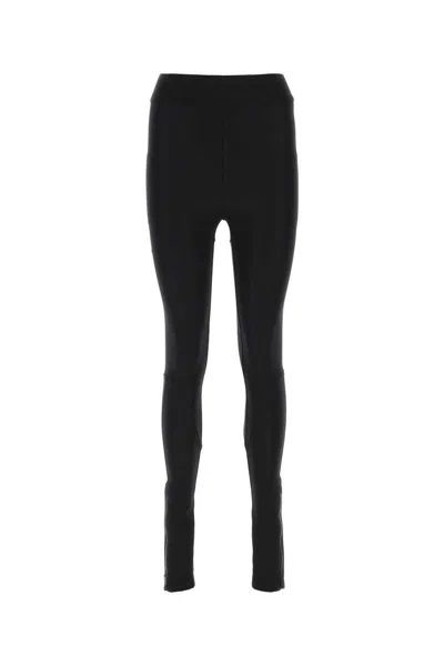 Burberry Black Nylon Leggings In Black