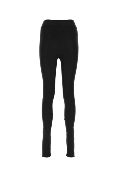 Burberry Black Nylon Leggings In Black