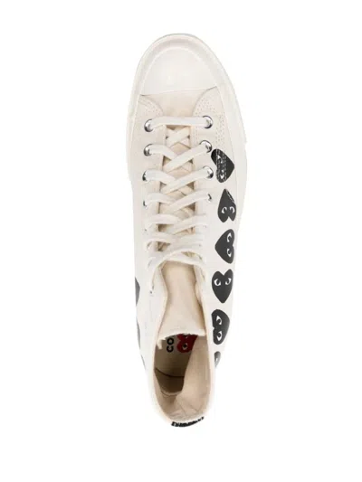 Shop Comme Des Garçons Play High Sneakers In White