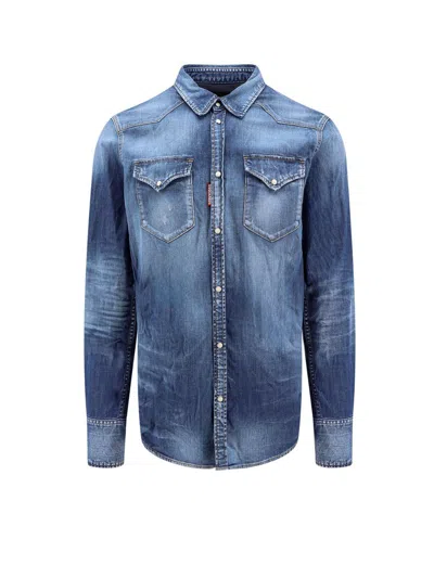 Shop Dsquared2 Shirt In Blue