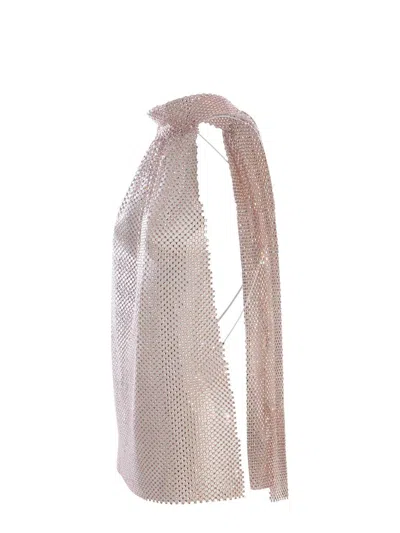 Philosophy Di Lorenzo Serafini Top Philosophy Made Of Rhinestone Mesh In Rosa