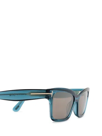 Shop Tom Ford Eyewear Sunglasses In Shiny Blue