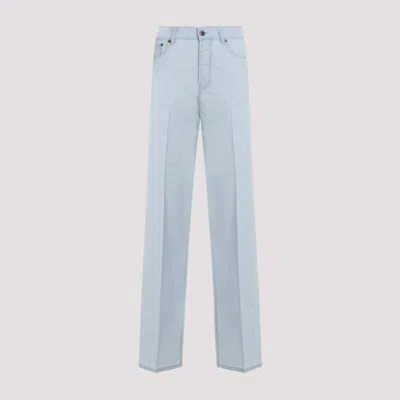 Shop Miu Miu Light Blue Cotton Pants