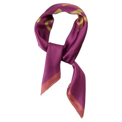 Shop Piupiuchick Women's Silky Bandana/scarf In Fuchsia With Print In Pink