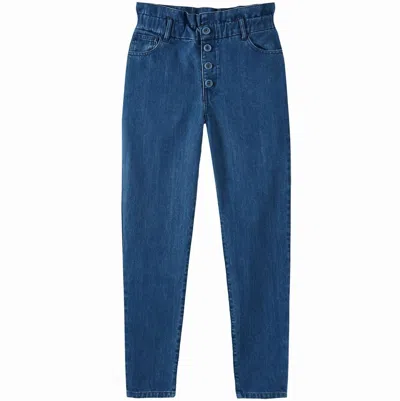 Shop Emile And Ida Women's Organic Cotton Trousers In Denim In Blue