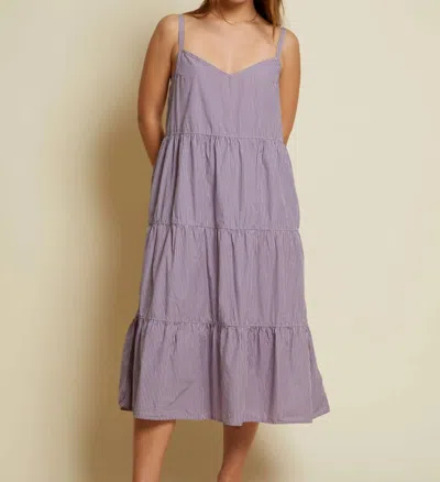 Shop Nation Ltd Aiko A-line Tiered Cotton Tank Dress In Palm Beach Stripe In Purple