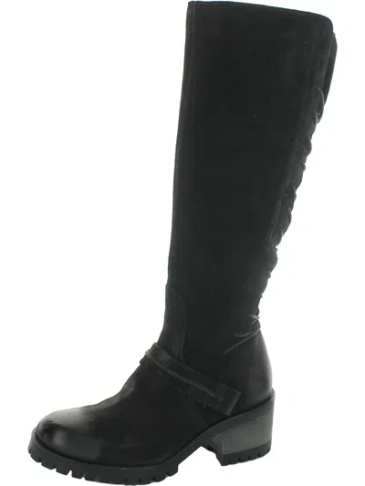 Shop Miz Mooz Mayer Womens Suede Stacked Heel Knee-high Boots In Black