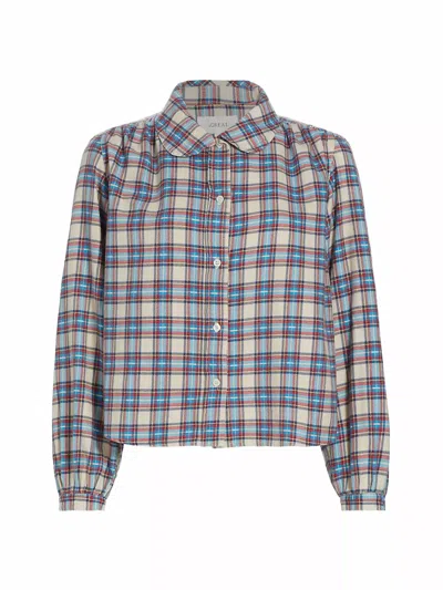 Shop The Great The Tableau Top Shirt In Market Plaid In Blue