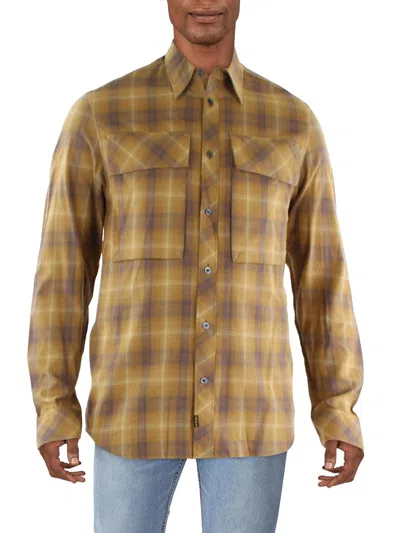 Shop G-star Raw Mens Cotton Collared Button-down Shirt In Yellow