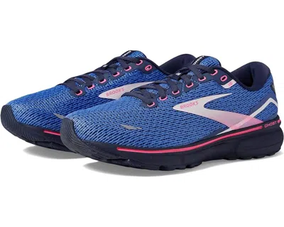 Shop Brooks Women's Ghost 15 Running Shoes ( B Width ) In Blue/peacoat/pink