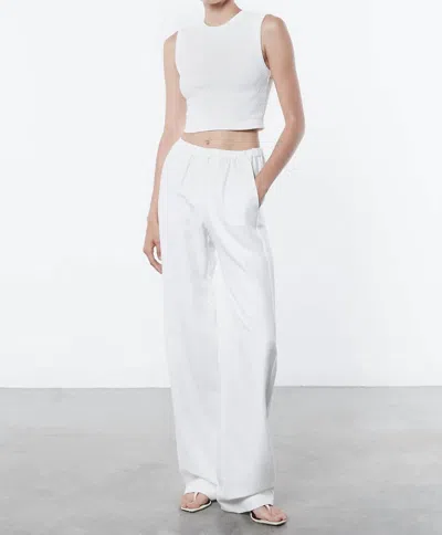 Shop Enza Costa Textured Jacquard Cropped Tank Top In Off White