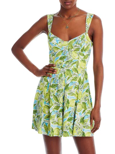 Shop Aqua Womens Linen Corset Mini Dress In Green