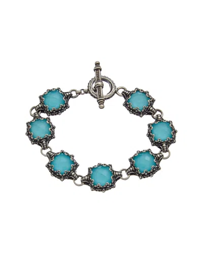 Shop Konstantino Aegean Silver Pearl Bracelet In Blue