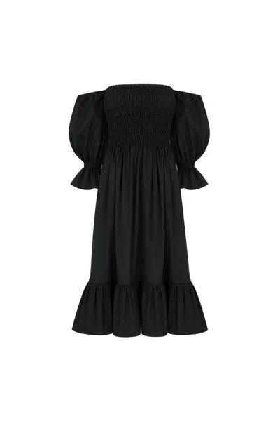Shop Monica Nera Isabel Midi Dress In Black