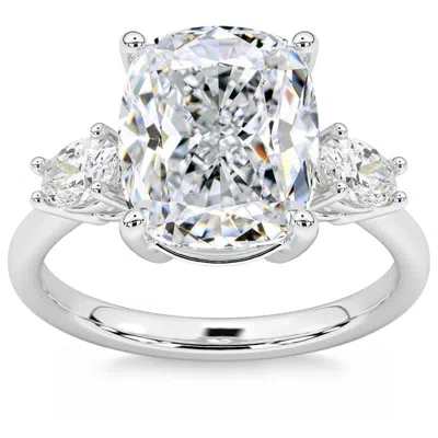 Pompeii3 Certified 6ct Cushion Cut 3-stone Diamond Engagement Ring 14k Gold Lab Grown In Multi