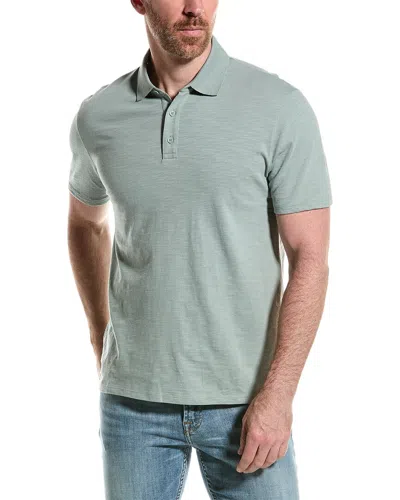 Shop Vince Slub Polo Shirt In Green