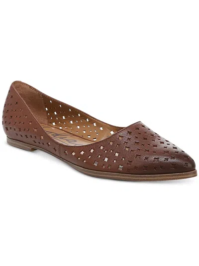 Shop Zodiac Hill Perf Womens Leather Pointed Toe Ballet Flats In Brown